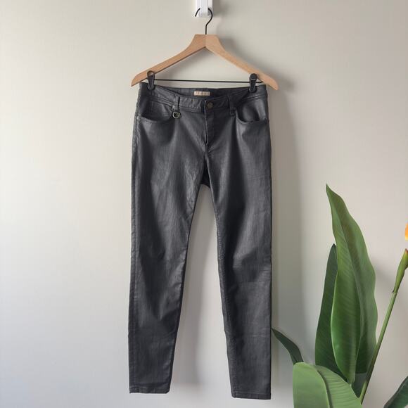Burberry Brit Westbourne Skinny Ankle Pants Faux Leather Zip Button  5-Pocket 32 - Picture 2 of 16
